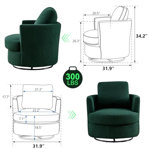 ODUWA Swivel Barrel Chair Set of 2