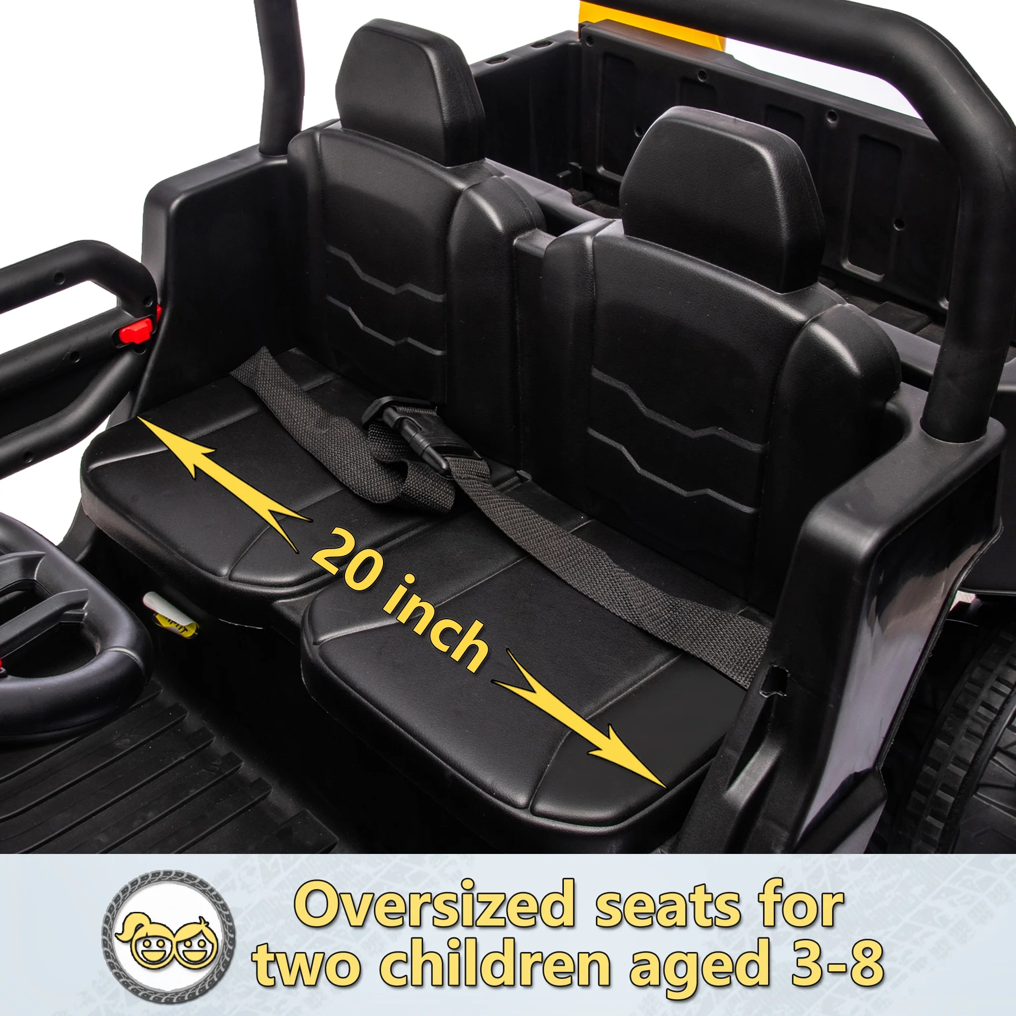 24V 2 Seater Kids Ride on Car Truck, Ride On UTV with 2x200W Motor Ride On Dump Truck, Ride On Car with Dump Bed/Shovel