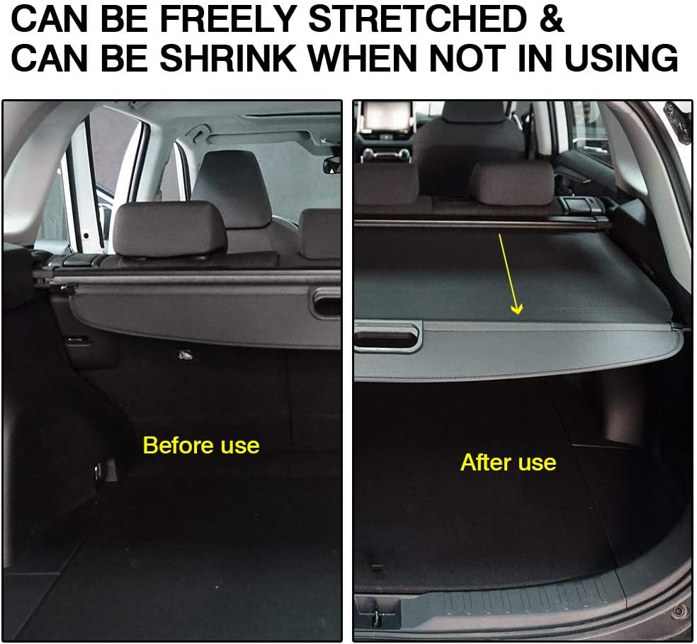 Powerty Only Fit for Cargo Cover Jeep Cherokee 2019 2020 2021 2022 Retractable Rear Trunk Security Cover Shielding Shade Black No Gap( (Not for Grand