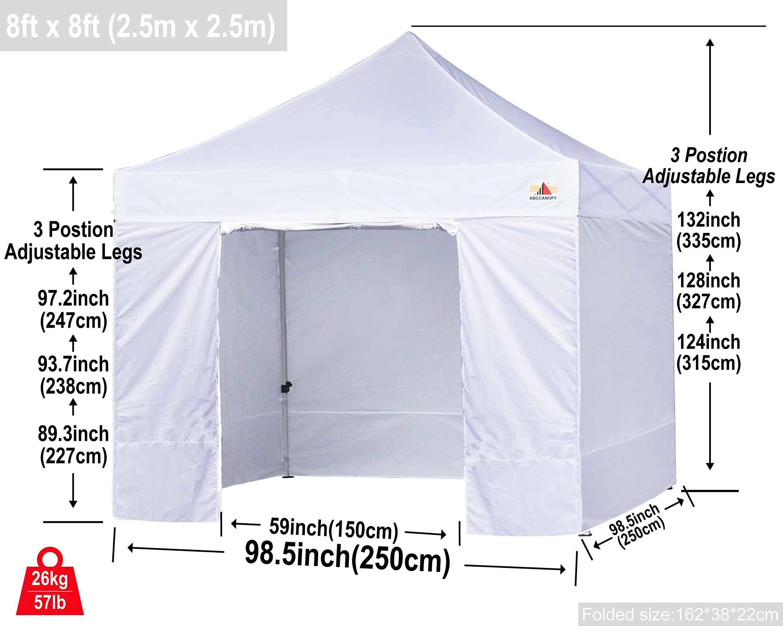 ABCCANOPY (18+colors) 8ft by 8ft EZ Pop Up Canopy Tent Commercial Instant