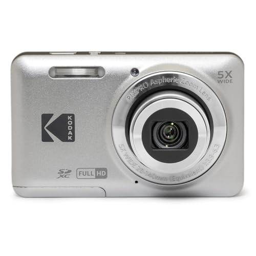 KODAK PIXPRO FZ55-BL 16MP Digital Camera 5X Optical Zoom 28mm Wide Angle 1080P Full HD Video Li-Ion Battery 2.7" LCD Vlogging Camera (Blue)
