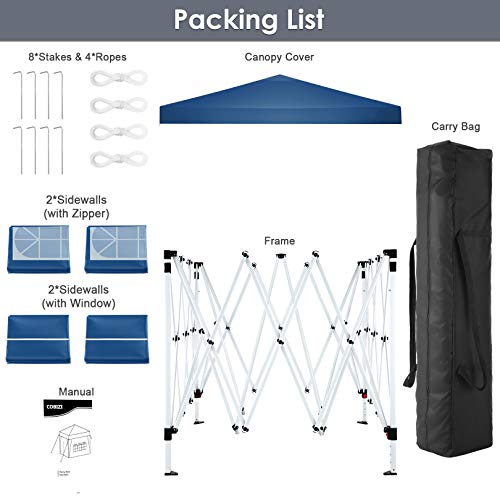 COBIZI Canopy 10x20 Pop Up Canopy Tent with 6 Sidewalls Party Tents for Parties Weddings Backyard Waterproof Canopy Outdoor Commercial Canopy Event