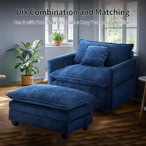 SweetGO corporation 40" Chenille Lounge Chair for Reading, Modern Couch Cozy Sofa Bed