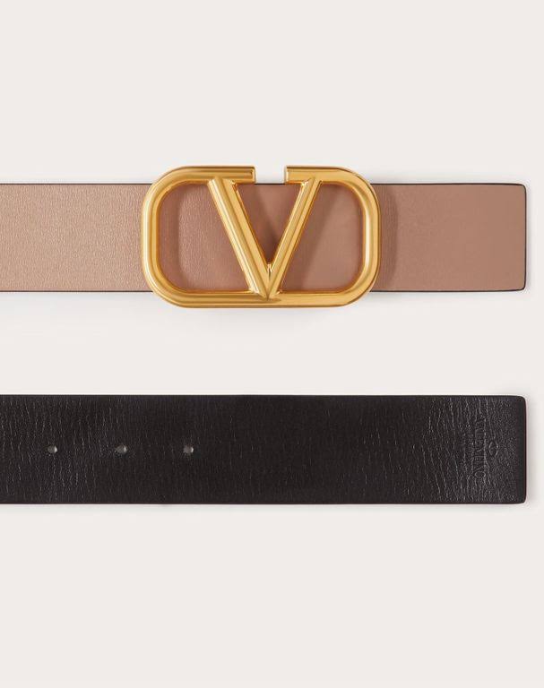Valentino Garavani Reversible Vlogo Signature Belt in Glossy Calfskin 40mm