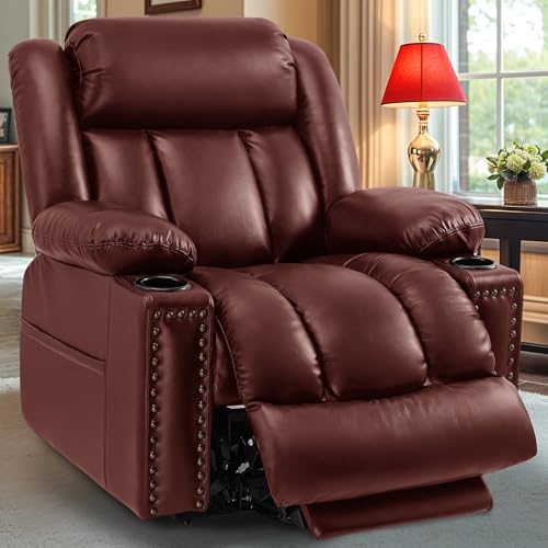 Triple Motor Large Power Lift Recliner Chair for Elderly with Heat and Massage, Lay Flat Lift Chairs for Seniors Infinite Position, Extended Footrest