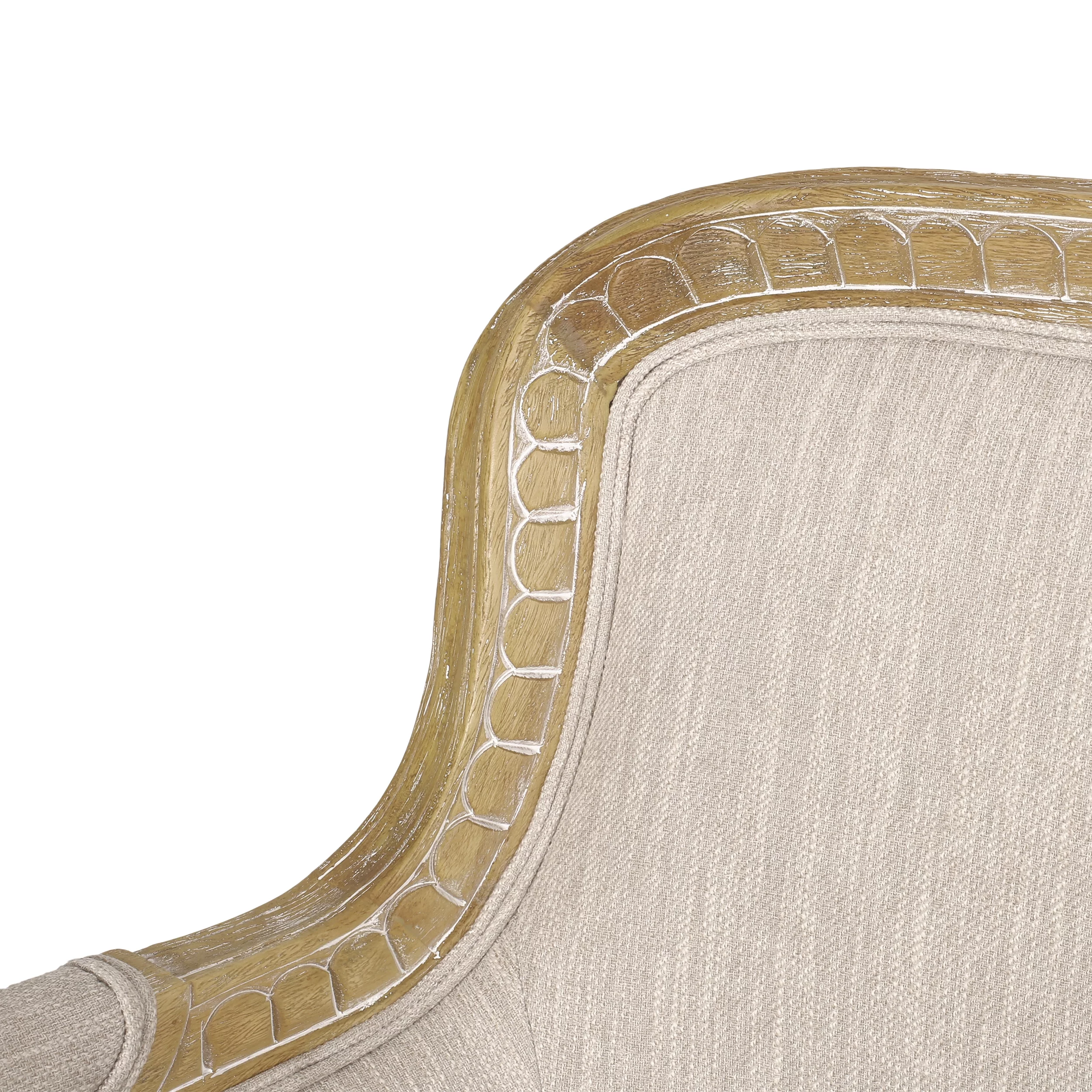 Noble House Litch Indoor French Country Fabric Upholstered Loveseat, Natural and Beige