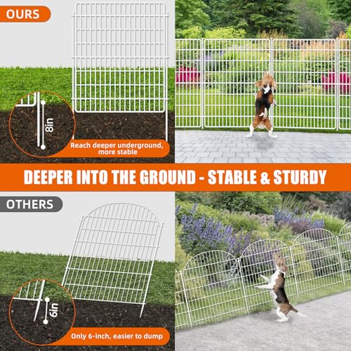 15 Panels No Dig Fence with Gate, 32 in(H) X 36 ft(L) Garden Decorative Fence Animal Barrier for Dogs