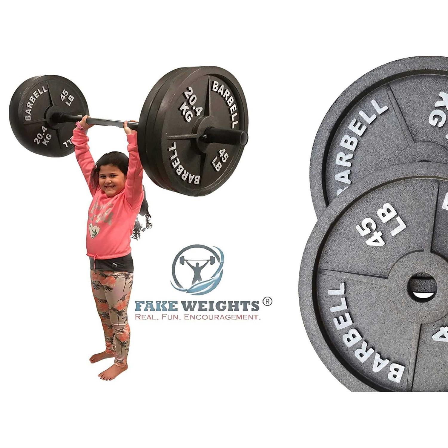 Fake Weights Fake Not 45lb Weight Plates Styrofoam Olympic Style 45 lb Barbell Pair Prop Marketing Barbell Bar Not Included