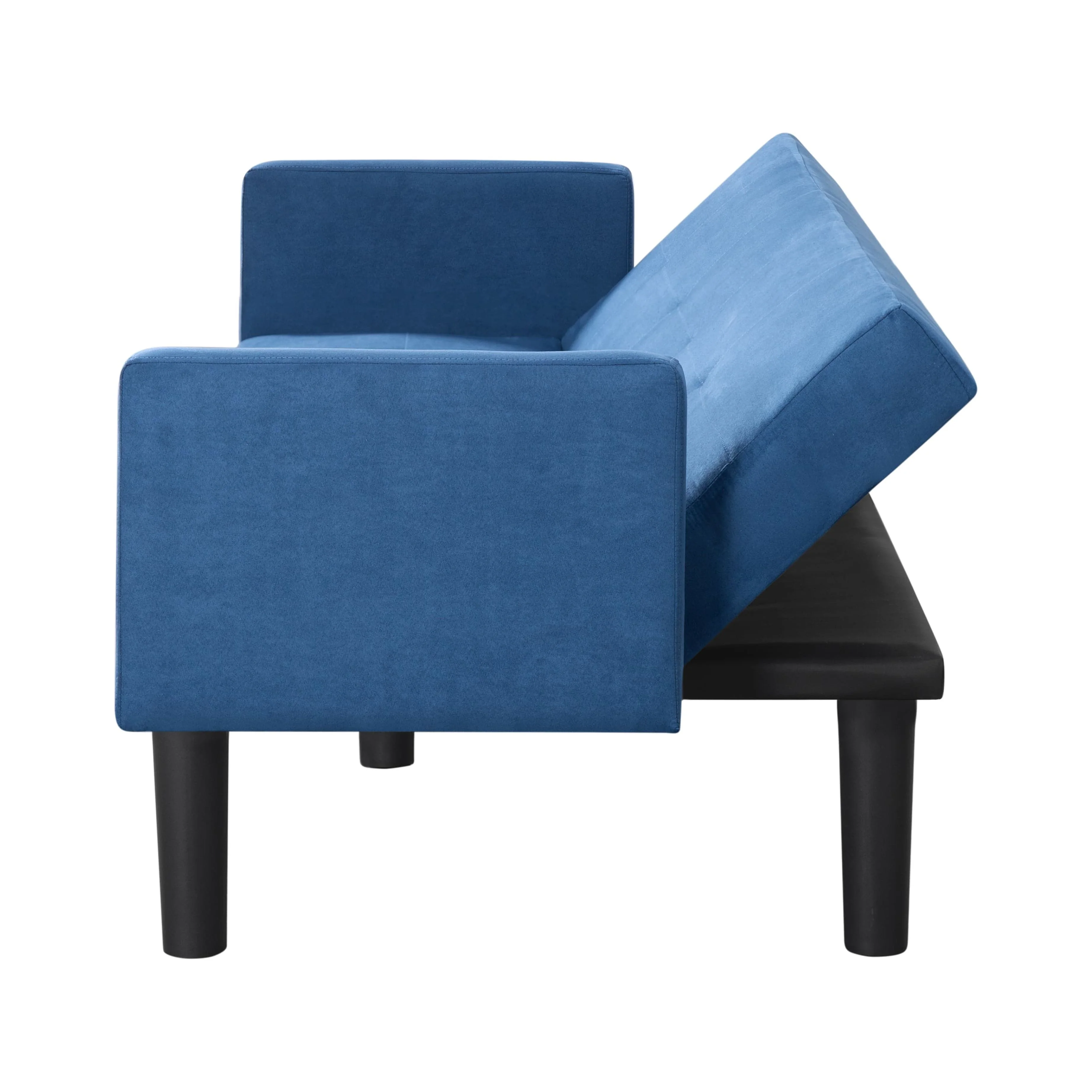 BSHTI 74.8 inch Futon Sofa bed,Modern Adult Sofa,Foam Futon Sleeper for Livingroom(Navy Blue)