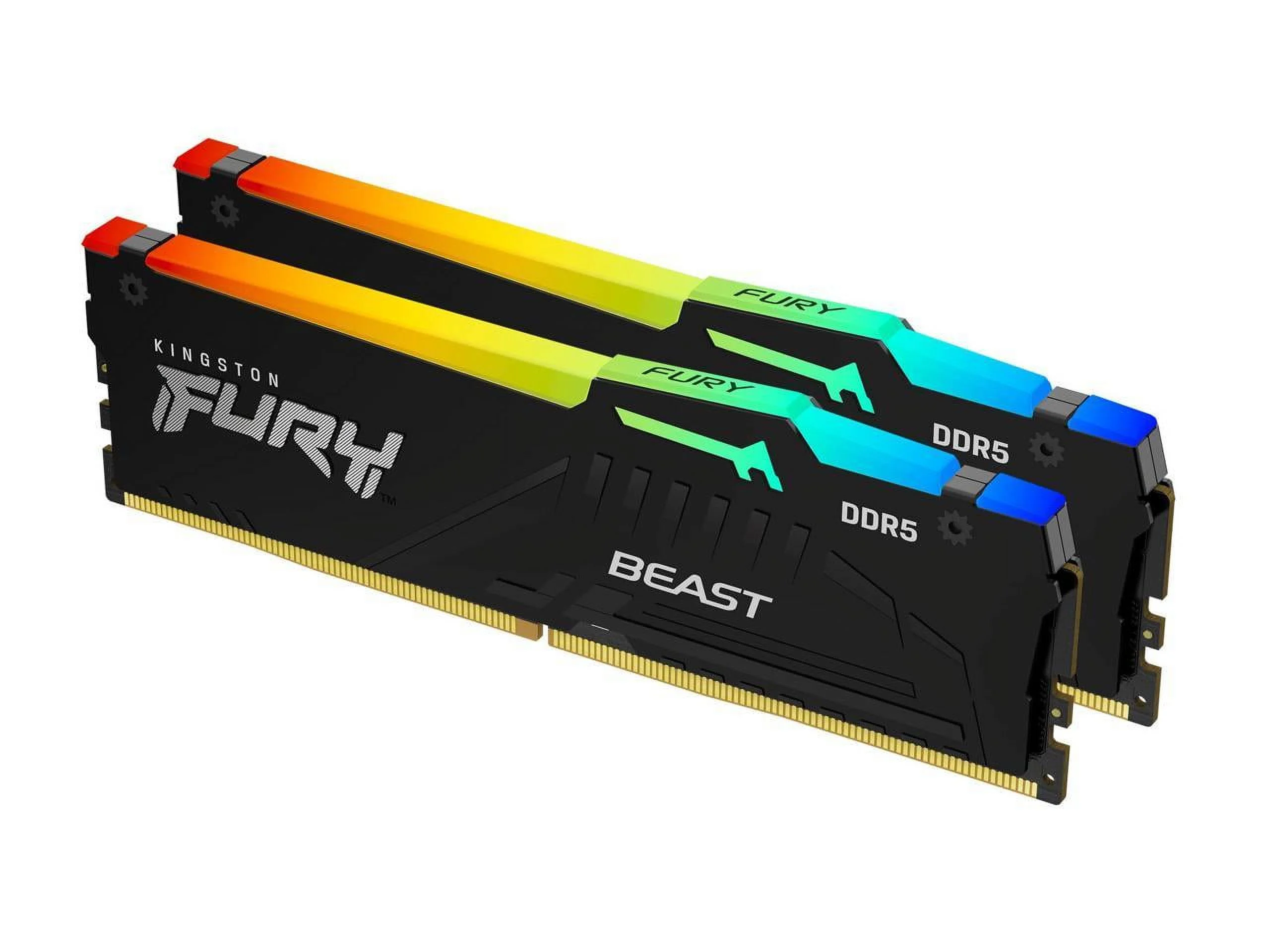 Kingston FURY Beast RGB 64GB (2 x 32GB) 288-Pin PC RAM DDR5 5600 (PC5 44800) Desktop Memory Model KF556C40BBAK2-64