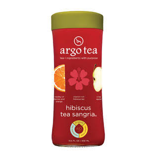 Argo Tea Iced Green Tea - Hibiscus Tea Sangria - Case of 12 - 13.5 fl oz.