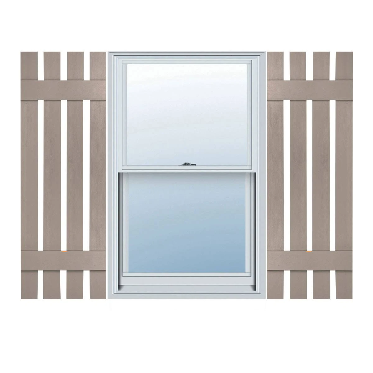 16 1/4x22W x 35x22H Lifetime Vinyl, Custom Four Board Spaced (2 Batten), Board-n-Batten Shutters, w/Shutter-Loks (Per Pair), Cla