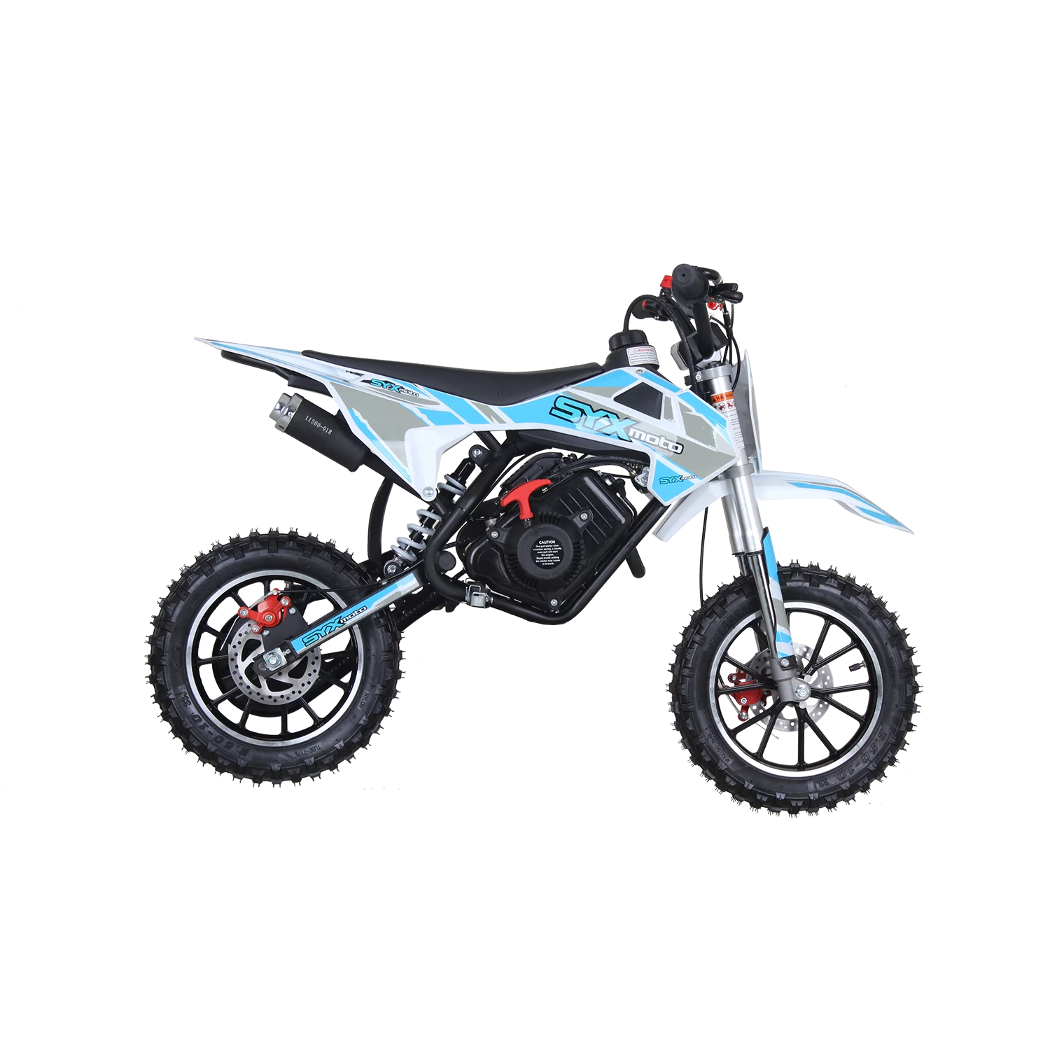 SYX MOTO VK 58cc 4 Stroke Real Motorcycle Engine Gas Powered Kids Dirt Bike, Pull Start, New, Blue/White - Radiant Selections
