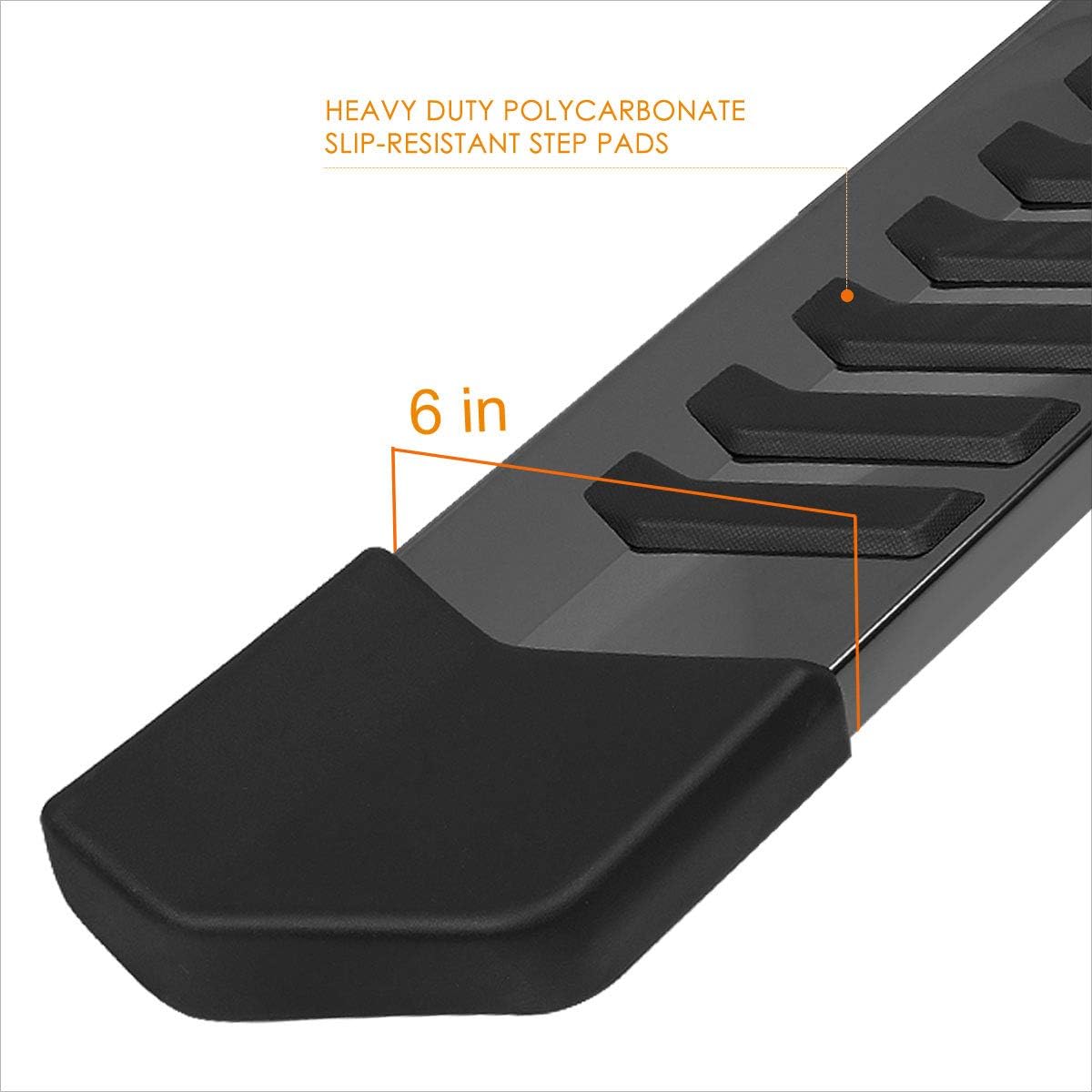 6 Inch Black Alumium Running Boards/Side Steps/Nerf Bars Compatible with 04-14 Ford F150 Crew Cab