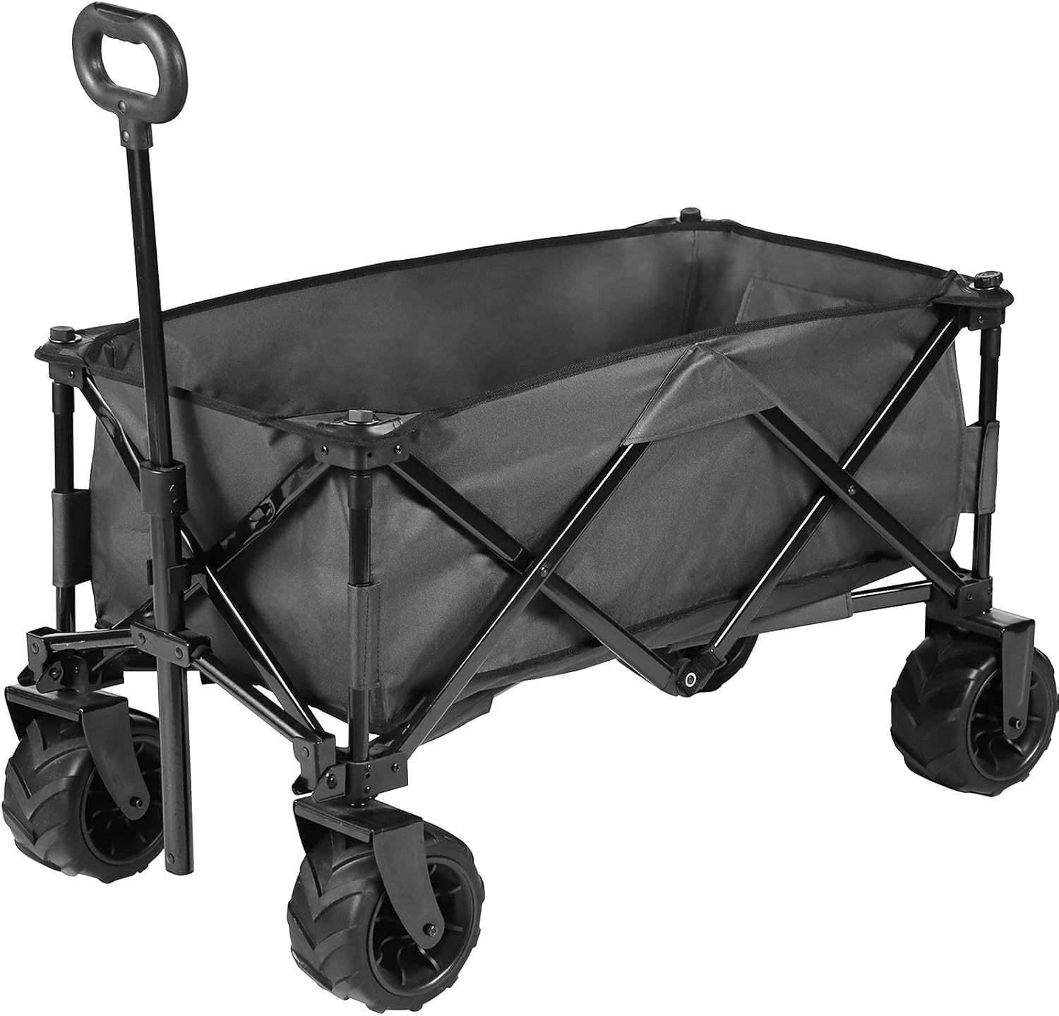 JOVNO Multipurpose Large Capacity Collapsible Wagon Cart Heavy Duty Beach Wagons with Big Wheels for Sand