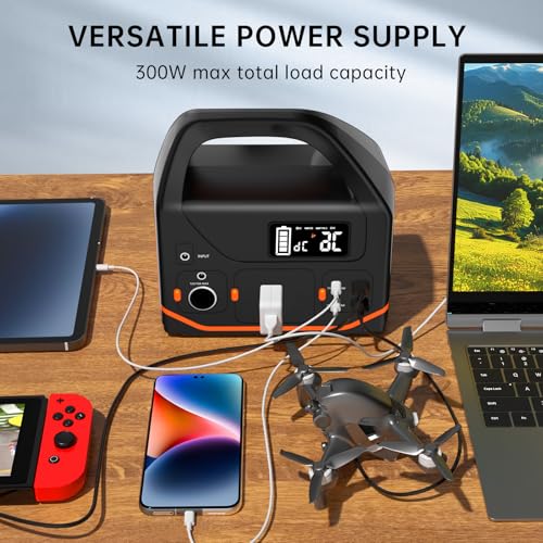 Portable Power Station, 300W Power Generator 266wh Camping Lithium Battery, Power Station for Home Use, Outdoor