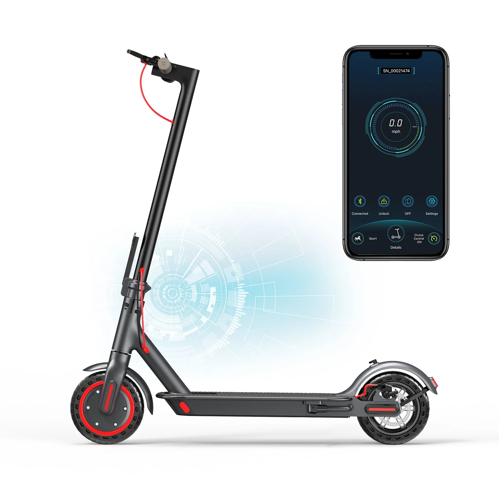 AOVOPRO ES80 350W 8.5' Foldable Electric Scooter for Adults and Child, 21 Miles Range