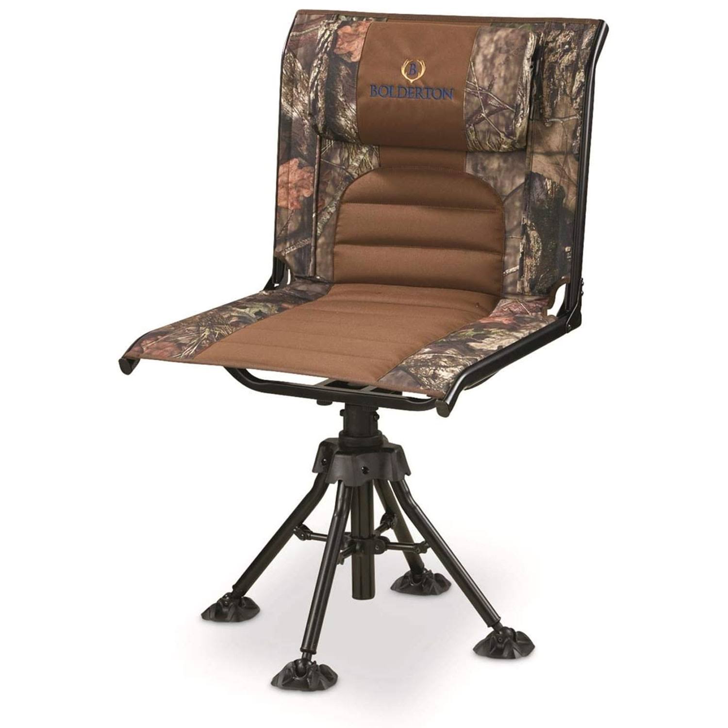 Bolderton Portable 360 Comfort Swivel Camo Hunting Chair, Mossy Oak Camouflage