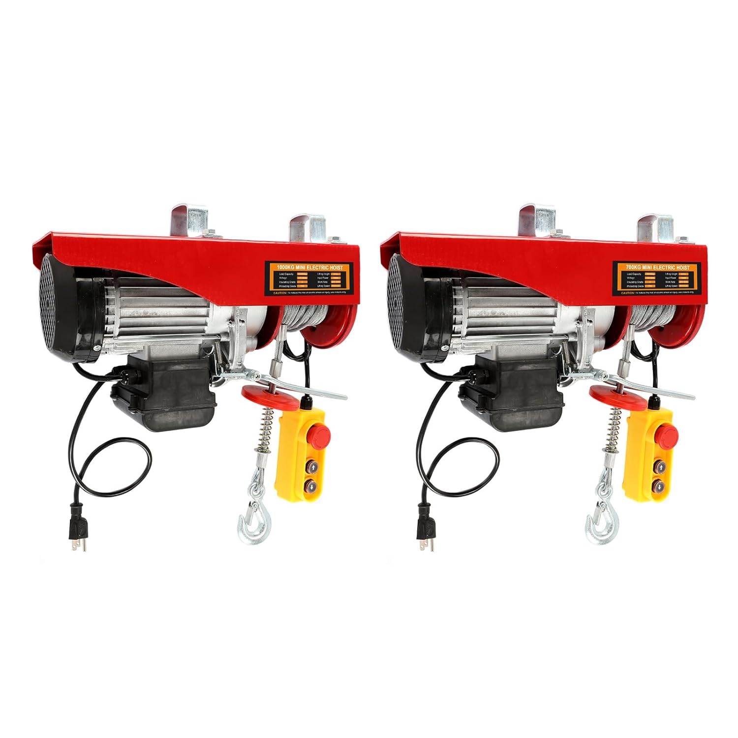 BEAMNOVA 2200lbs + 1500lbs Electric Hoist Winch Overhead Engine Lift 110-120 Volt with Line 4.92 Ft Remote Control Switch Hook Strap Beam Mounting