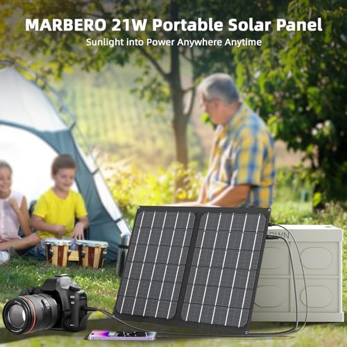 MARBERO 100W Portable Solar Panel, Foldable Solar Charger with Build-in Kickstand, Durable for Power Station, iPhone, Galaxy, Tablets
