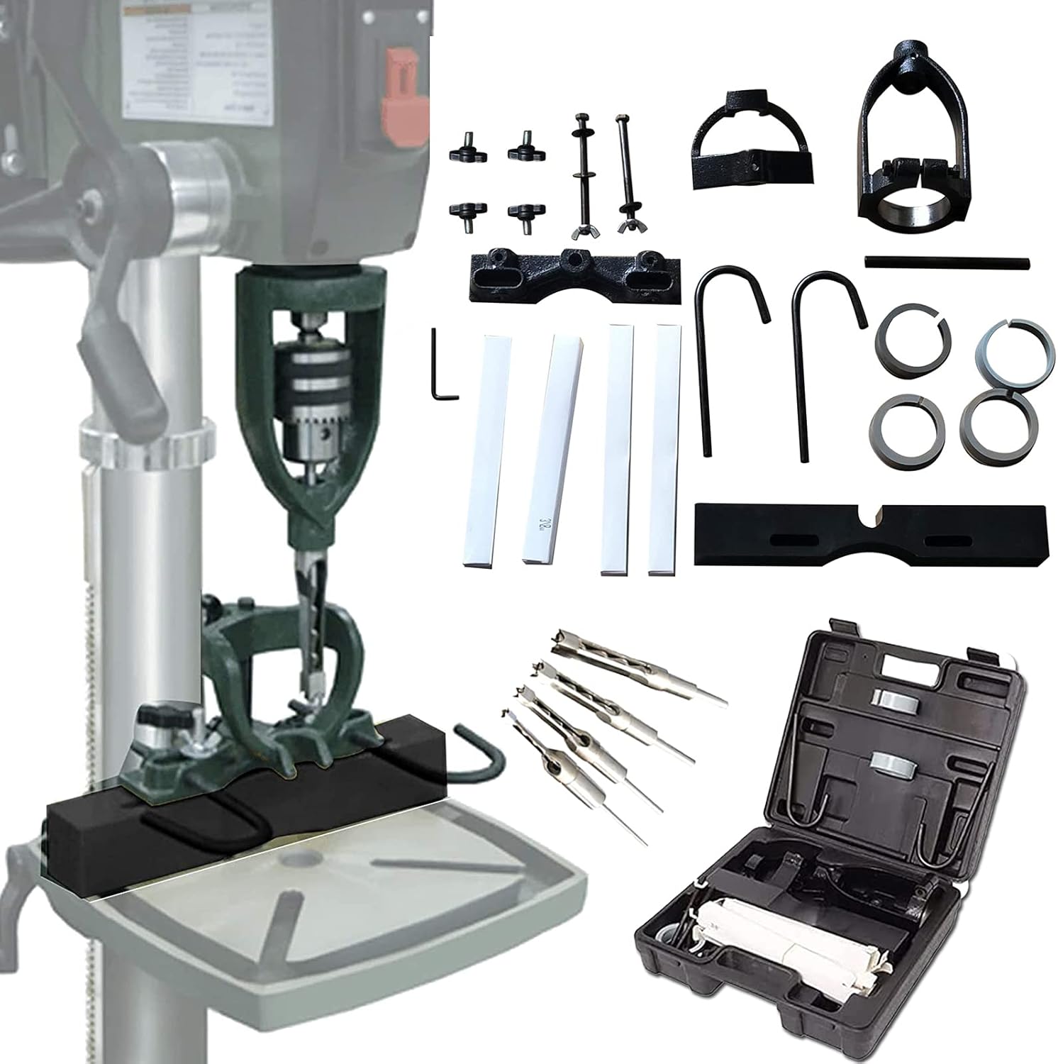TZUTOGETHER Bench Drill Locator Set for Mortiser Circles/Square Hole Chisel Drilling Machine