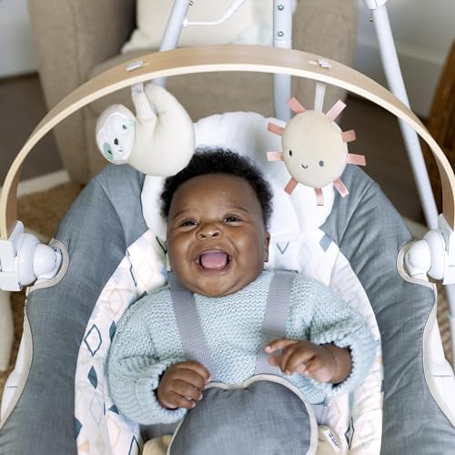 Ingenuity SimpleComfort Lightweight Compact 6-Speed Multi-Direction Baby Swing, Vibrations & Nature Sounds, 0-9 Months 6-20 lbs (Pink Cassidy)