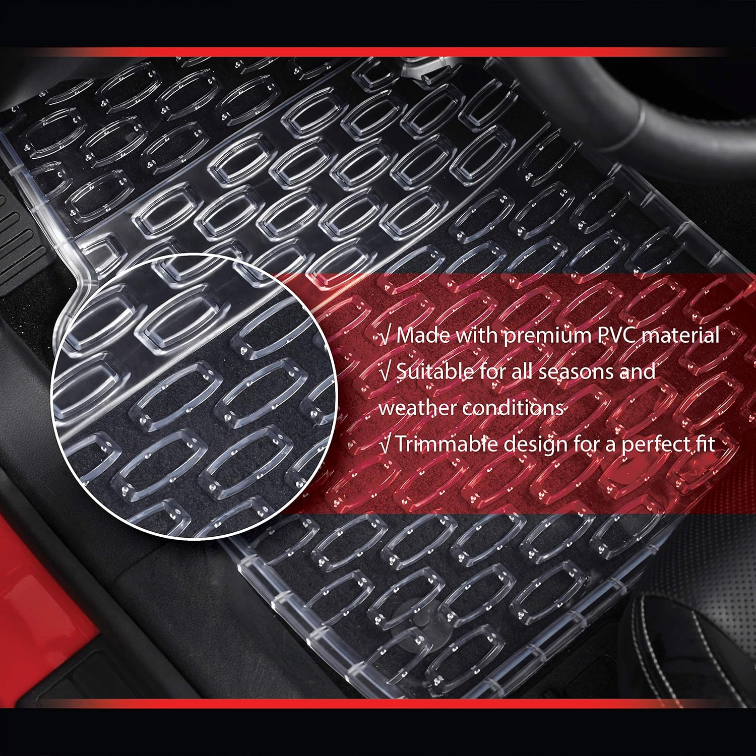 Swiss Drive Rubber Car Mats 4 pcs Shield Car Floor Mats Rubber Front Rear PVC Rubber Floor Mats for Cars SUV Van Truck – All-Weather Protection Mats
