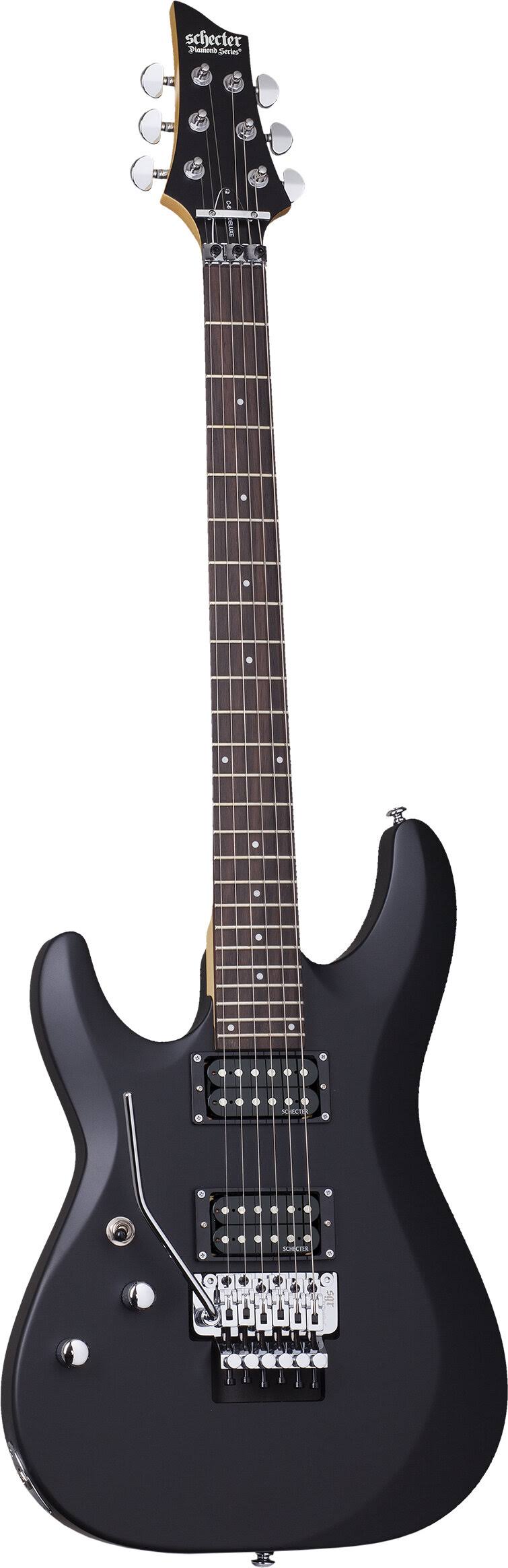 Schecter C-6 FR Deluxe Left Handed Electric Guitar Satin Black
