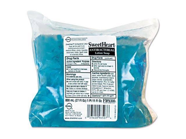 Sweetheart Antibacterial Soap, Trans Blue, Fresh Scent, 800ml Refill, 12-carton