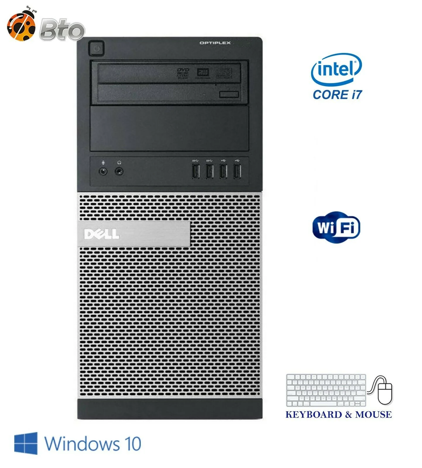 Restored Gaming Dell Desktop Tower Computer PC Intel Core i5 Processor 16GB Ram