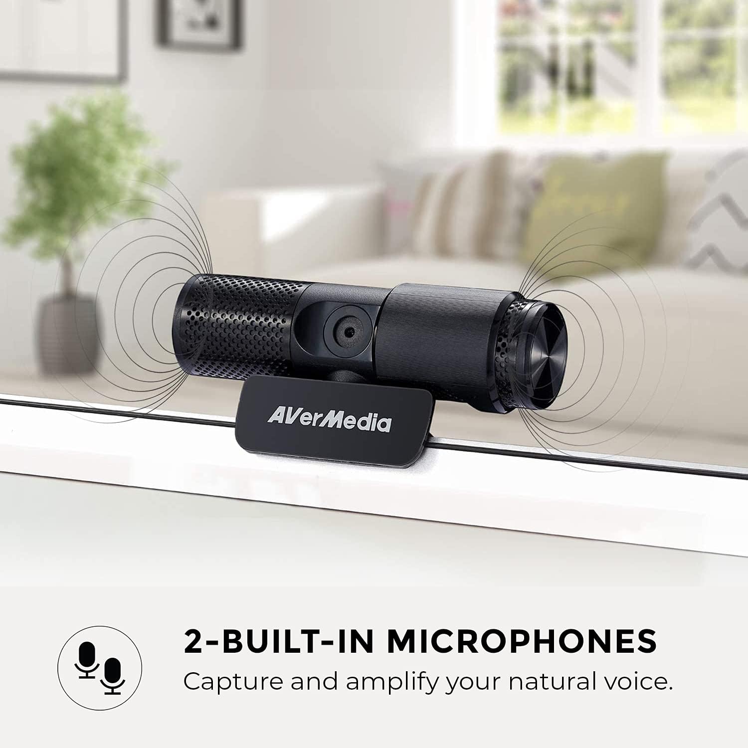 AVerMedia Live Streamer CAM 313: Full HD 1080P Streaming Webcam, Privacy Shutter, Dual Microphone, 360 Degree Swivel Design