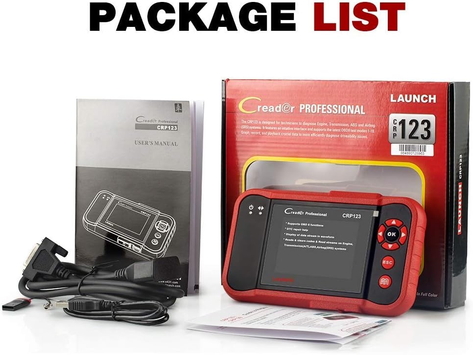 LAUNCH CRP123 OBD2 Scanner Engine/ABS/SRS/Transmission Code Reader Car Diagnostic Scan Tool,Full OBDII Modes Automotive Scanner