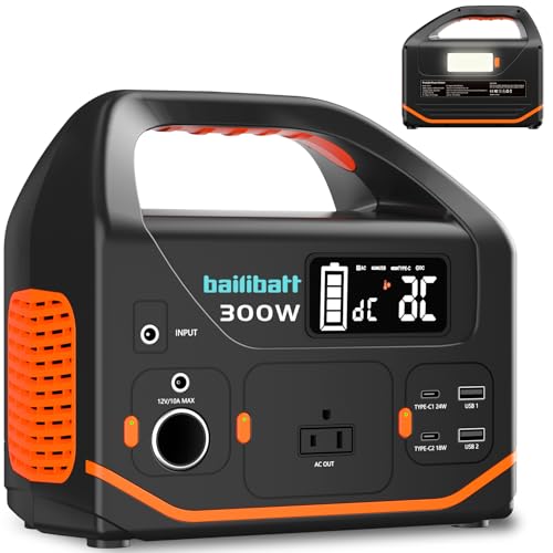 Portable Power Station, 300W Power Generator 266wh Camping Lithium Battery, Power Station for Home Use, Outdoor
