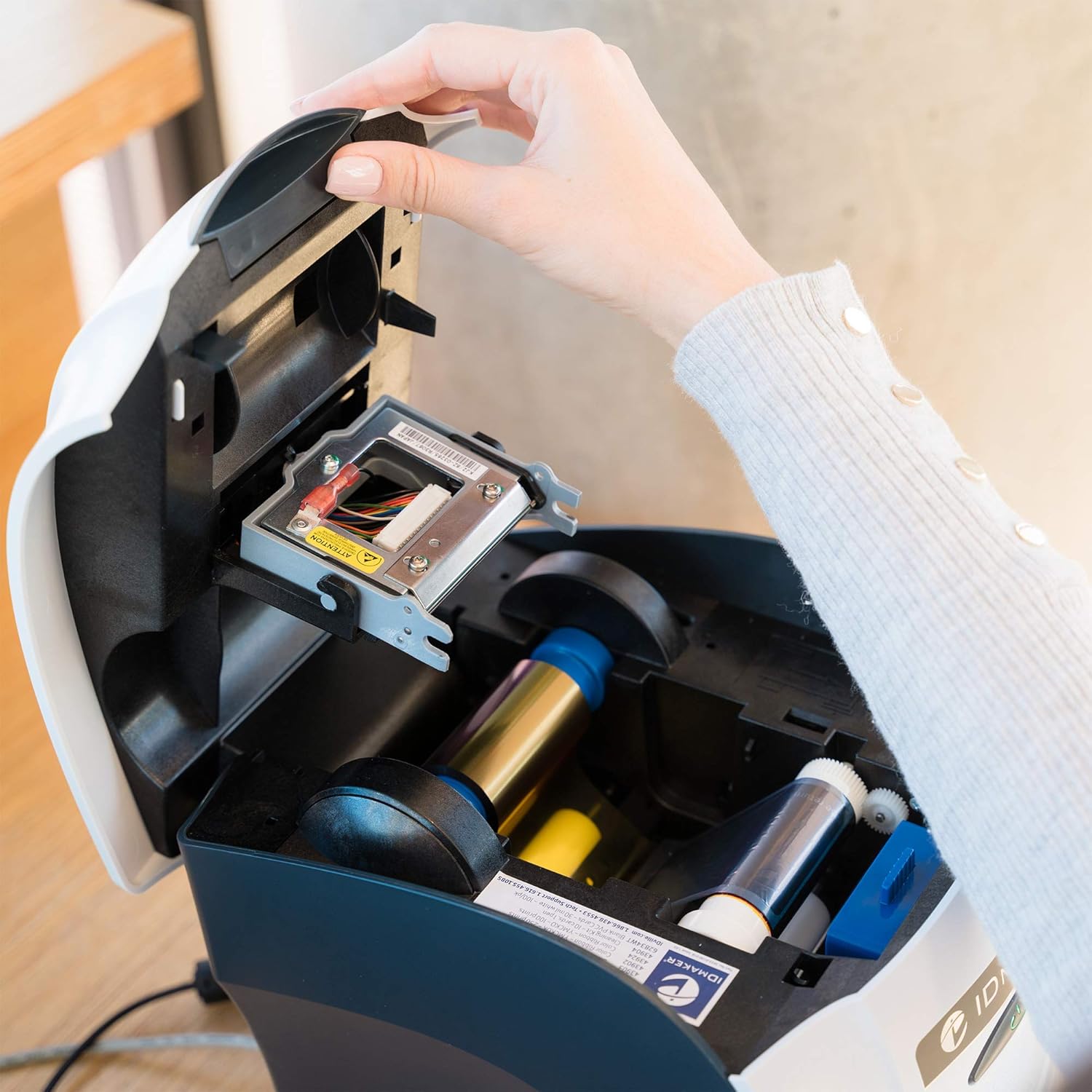 ID Maker Card Printer Machine & Supply Kit for Badge Printing - Print Professional Quality 1 Sided Identification Badges - IDMaker Software