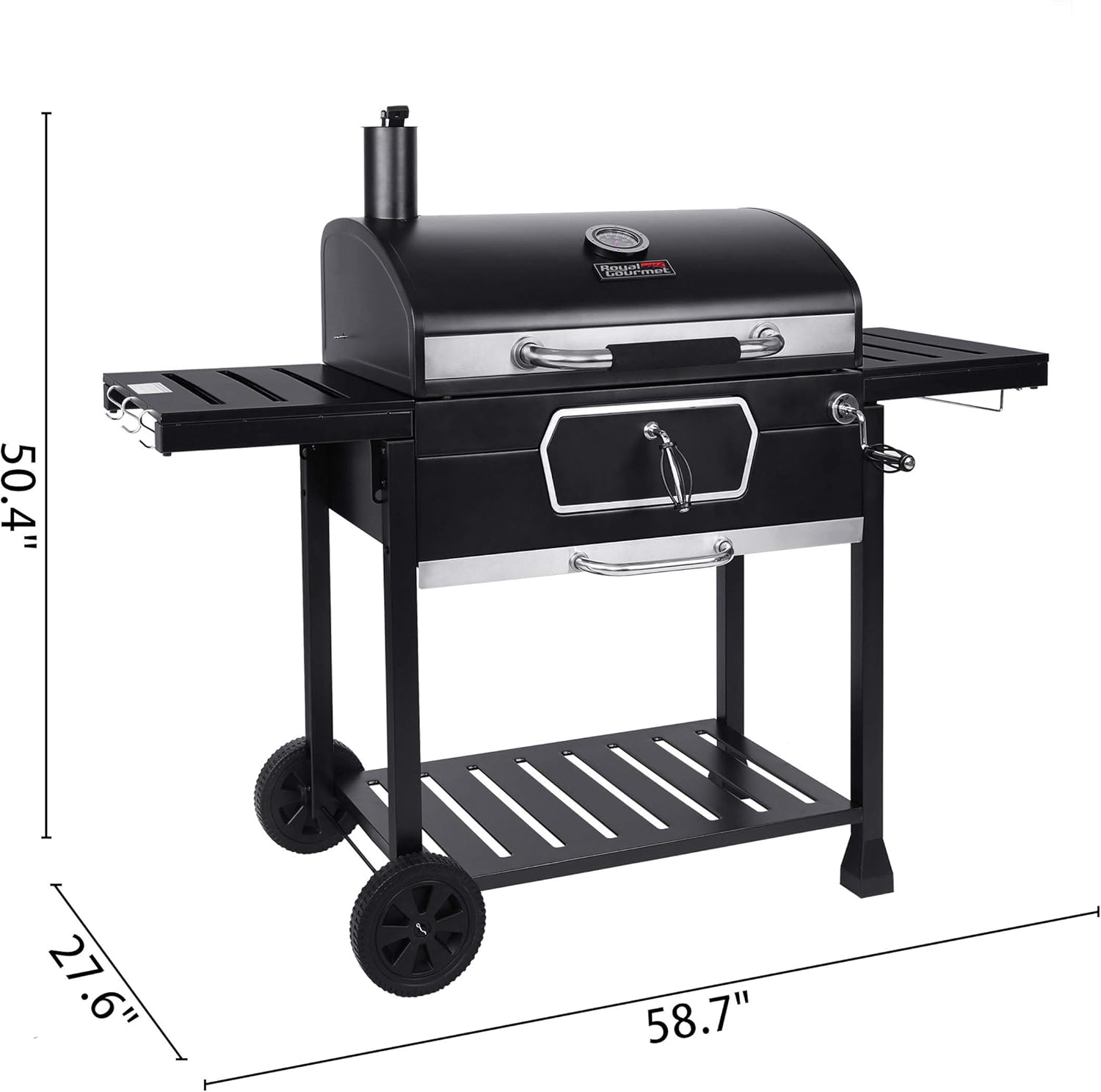 Royal Gourmet CD2030AN 30-Inch Charcoal Grill, Deluxe BBQ Smoker Picnic Camping Patio Backyard Cooking, Black