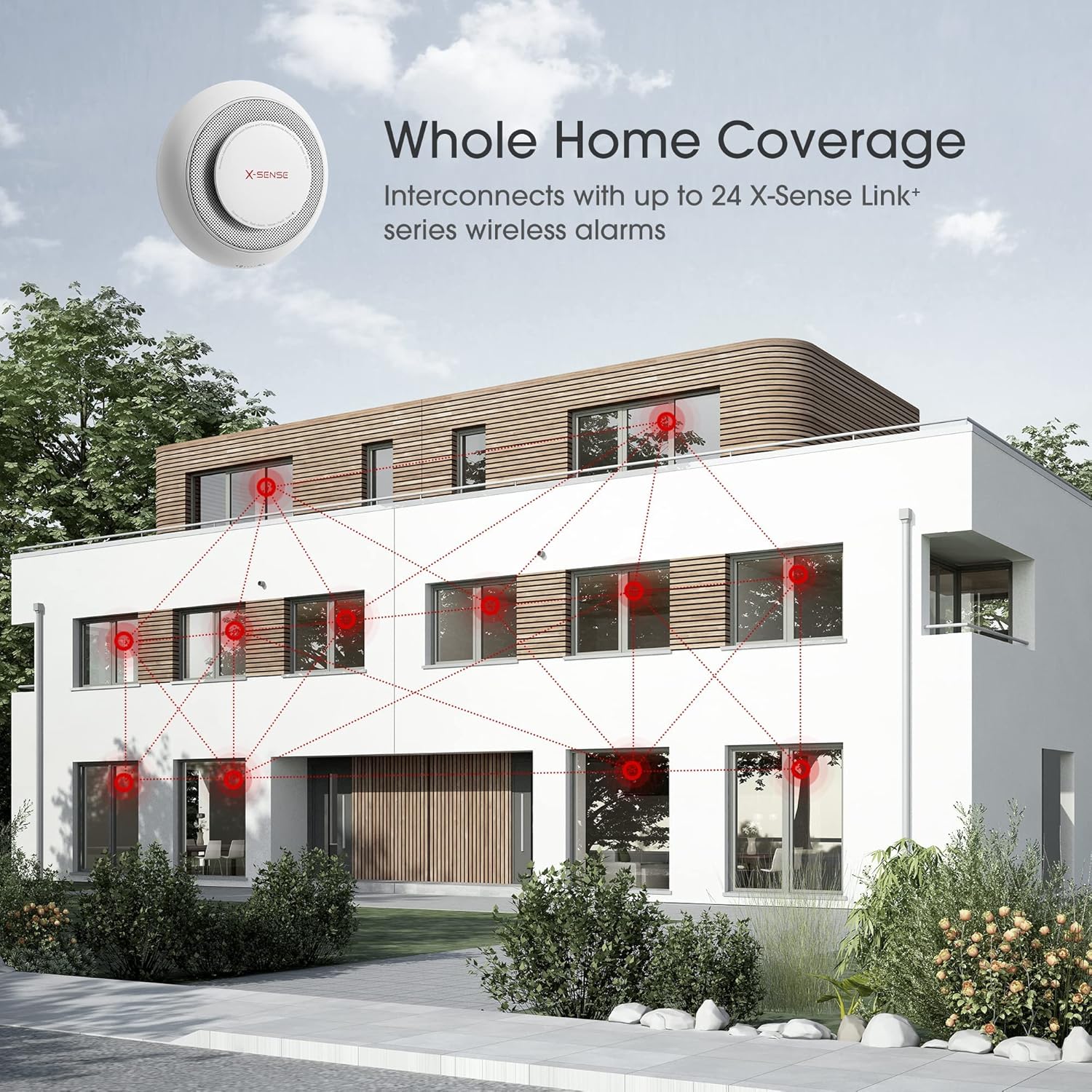 X-Sense 10 Years Battery Wireless Interconnected Combination Smoke and Carbon Monoxide Detector Alarm with Over 820 ft Transmission Range