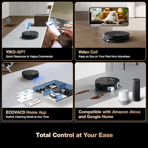 ECOVACS DEEBOT T50 MAX PRO Omni Robot Vacuum and Mop, 18,500Pa Suction, 18mm Auto-Lift, ZeroTangle &TruEdge 2.0, AIVI 3.0 Obstacle Avoidance