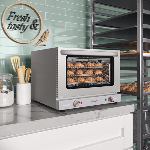 KoolMore 32 in. Commercial Countertop Convection Oven, Holds Full Size Pans, 4 Racks and 3500W of Power, 240V in Stainless-Steel