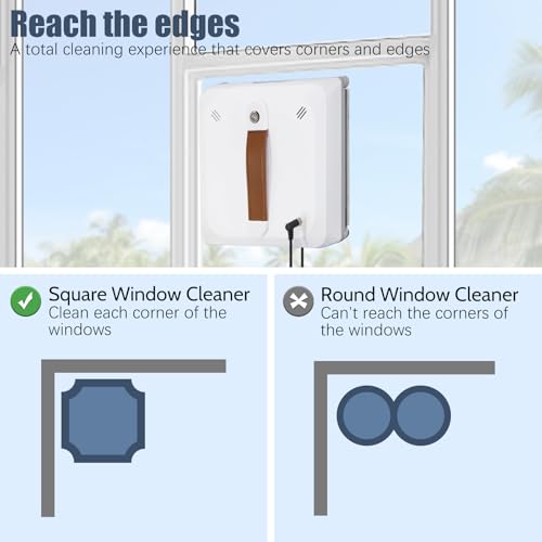 Window Cleaning Robot, 3000Pa Strong Suction Smart Cleaner with Automatic Water Spray, Remote Control, Voice Broadcast