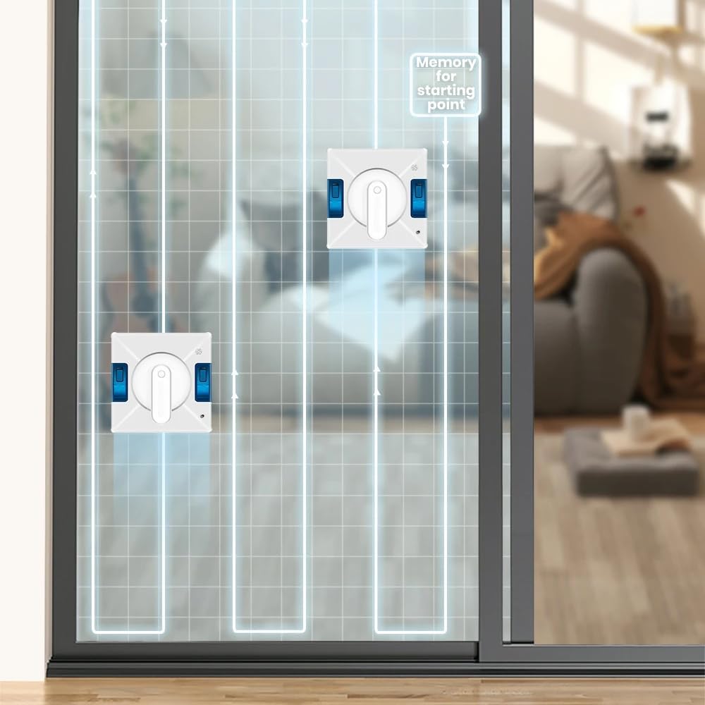 Smart Window Cleaning Robot with Dual Water Spray & Strong Suction