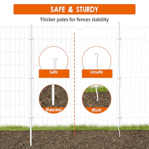 15 Panels No Dig Fence with Gate, 32 in(H) X 36 ft(L) Garden Decorative Fence Animal Barrier for Dogs