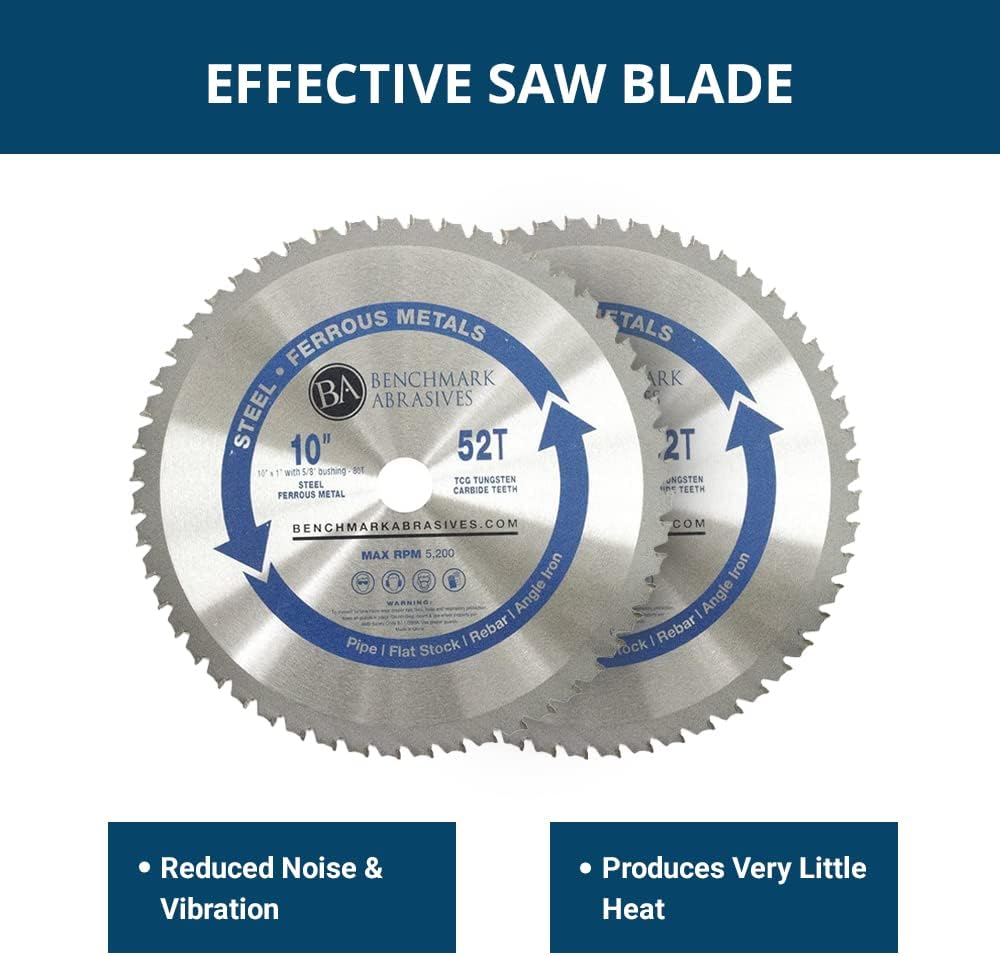 Benchmark Abrasives 14" 80 Tooth Tungsten Carbide Tips Saw Blade for Thin Steel and Ferrous Metals