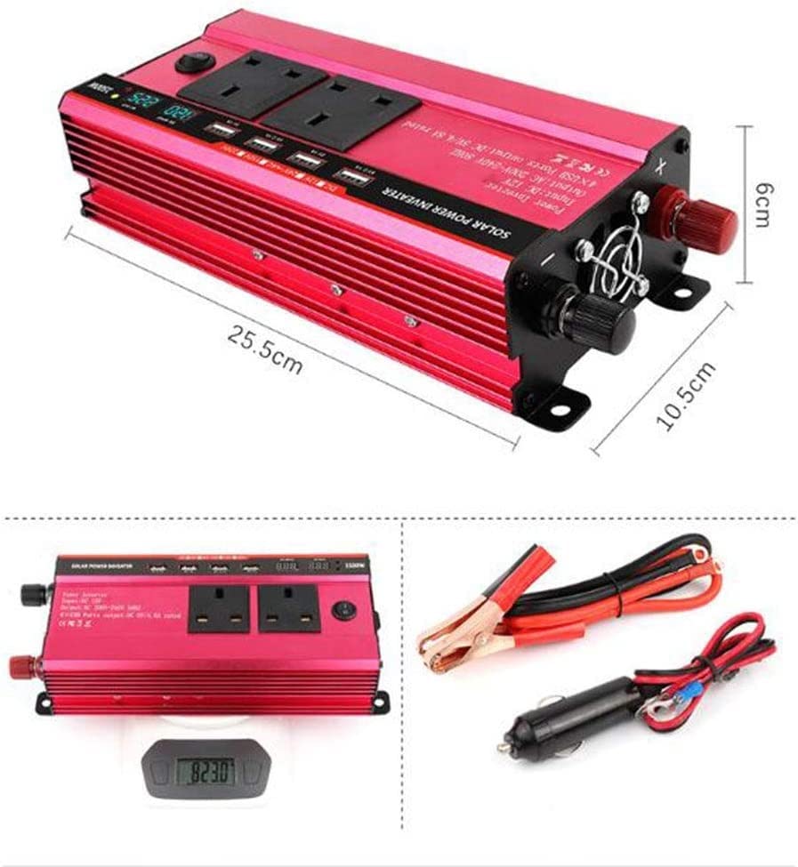 Car Converter Power Inverter 950W Car Power Inverter, DC 12V/24V to AC110/220V Pure Sine Wave Converter with 2 AC Outlets and 4 USB Port,LED Display