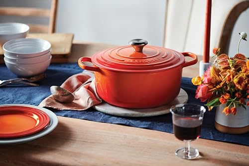 Le Creuset Enameled Cast Iron Signature Round Dutch Oven, 5.5 qt., Cerise