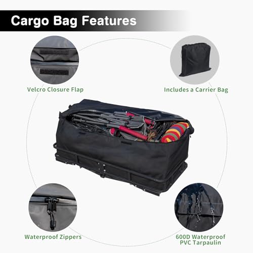 Leader Accessories Trailer Hitch Cargo Carrier Rack, 60"x24"x6" Folding Cargo Carrier Hitch Mount, Vehicle Cargo Basket for SUV, RV, Truck, Van