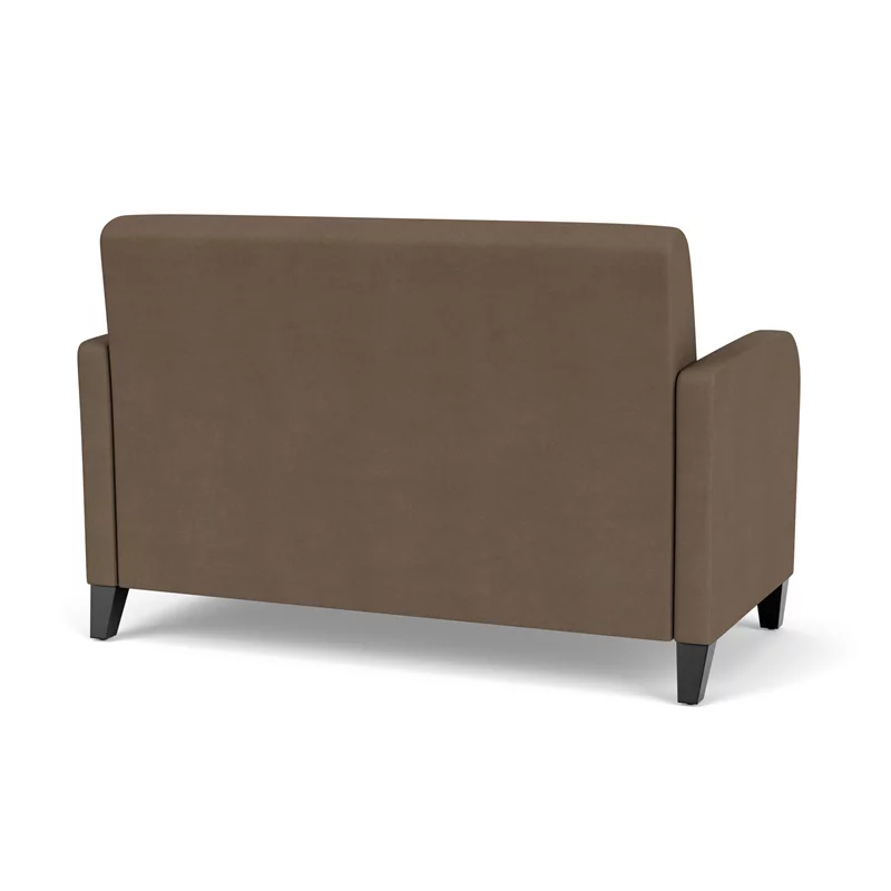 Lesro Siena Polyurethane Lounge Reception Loveseat in Brown/Black