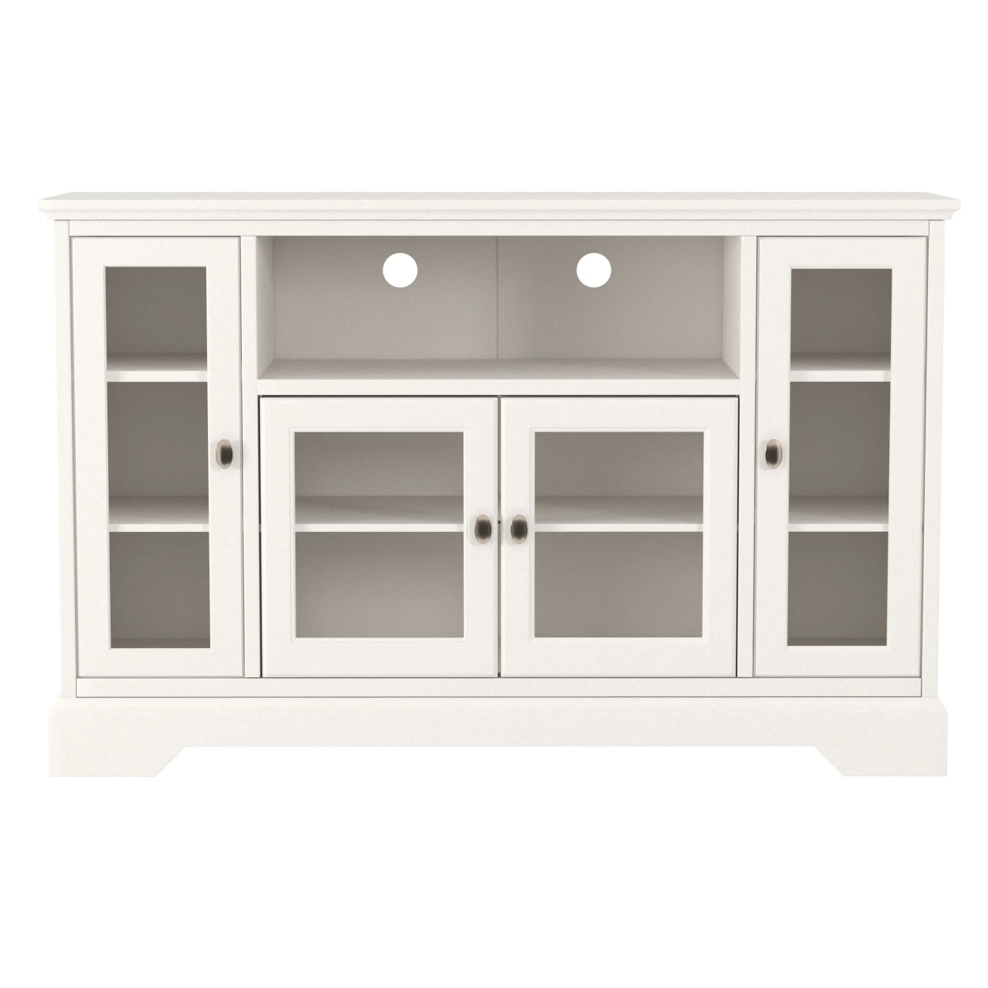 Walker Edison Highboy-Style Wood Media Storage TV Stand Console for TVs up to 55", White