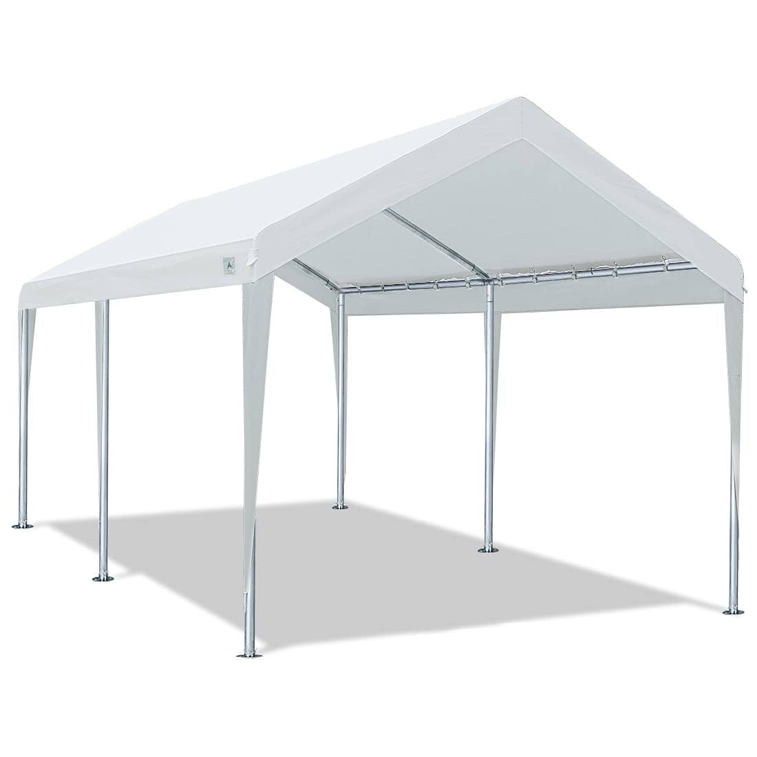 Advance Outdoor Adjustable 10x20 ft Heavy Duty Carport Car Canopy Garage Boat Shelter Party Tent, Adjustable Height from 9.5 ft