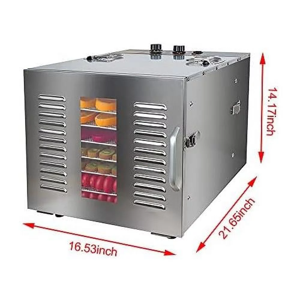 Food Dehydrator,10 Trays Digital Stainless Steel Dehydrator 1000W Meat Dehydrator Jerky Dryer For Food Meat Herbs Fruit Vegetable