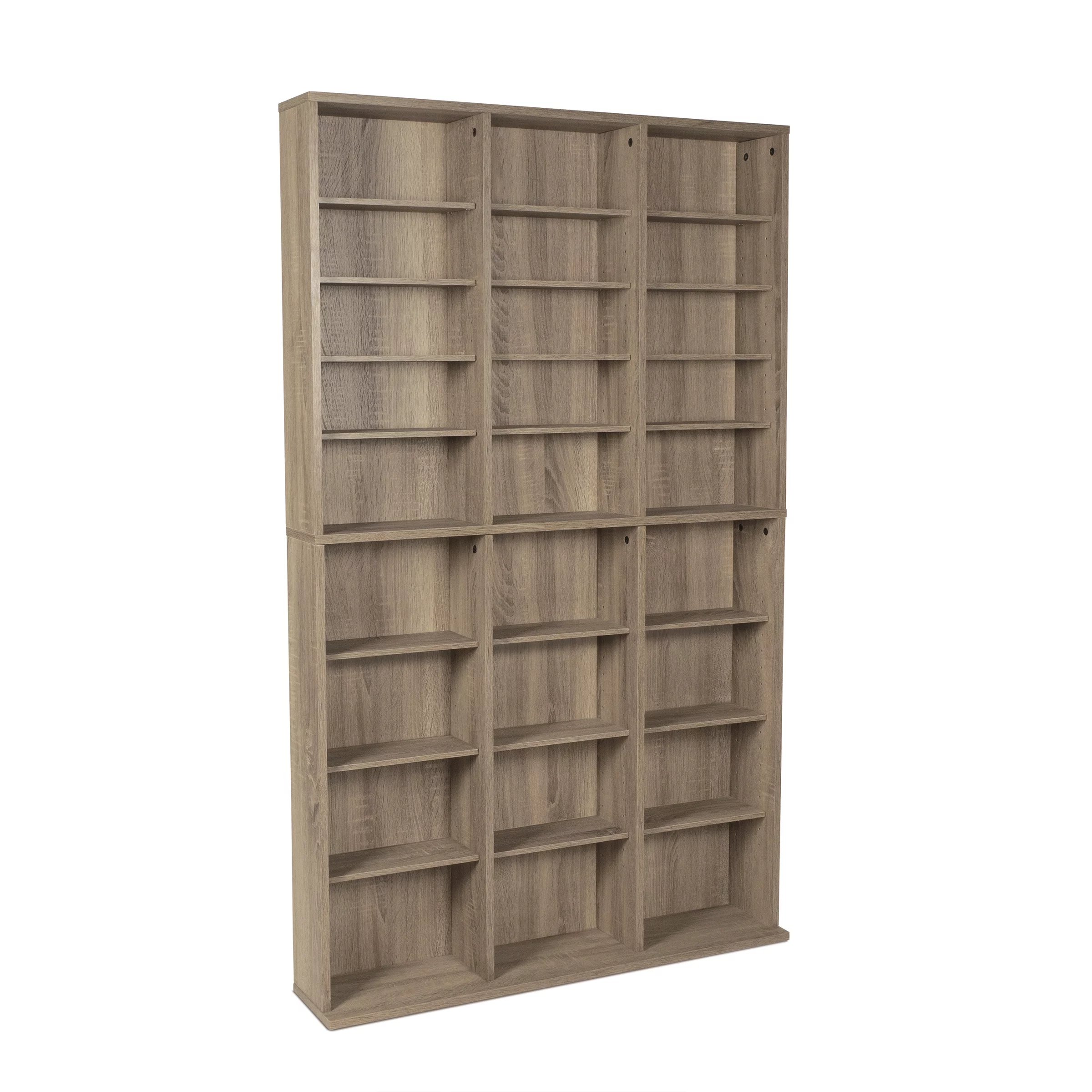 Atlantic 37x60 Oskar Adjustable Wood Media Storage Shelf Bookcase, Espresso